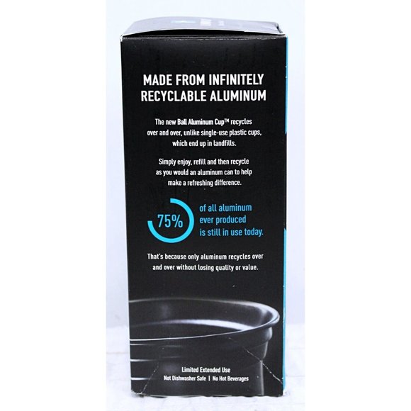 Ball Aluminum Cold Drink Cups 10 Pc 20 oz Reusable Refillable 100% Recyclable - Picture 4 of 11